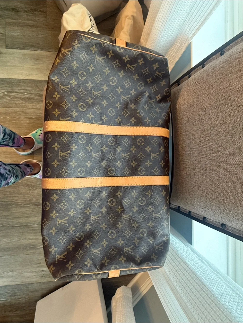Louis Vuitton Monogram Canvas Travel Duffel Bag in Brown 55cm